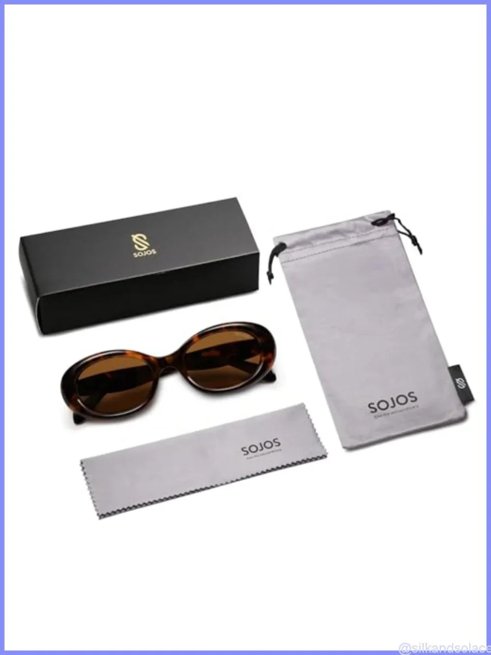 SOJOS Retro Oval Polarized Sunglasses UV400 Protection 90s Vintage